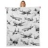 Airplane Kids Throw Blanket - Vintage American Aircraft Fleece Blanket for Girls, Boys & Adults - Black & White - 50 x 60 Inches view 1