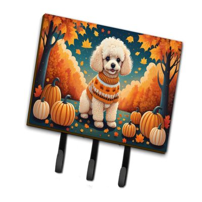 Caroline's Treasures Dogs Autumn Leaves Leash or Key Holder Triple Hook, Poodle