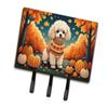Caroline's Treasures Dogs Autumn Leaves Leash or Key Holder Triple Hook, Poodle view 1