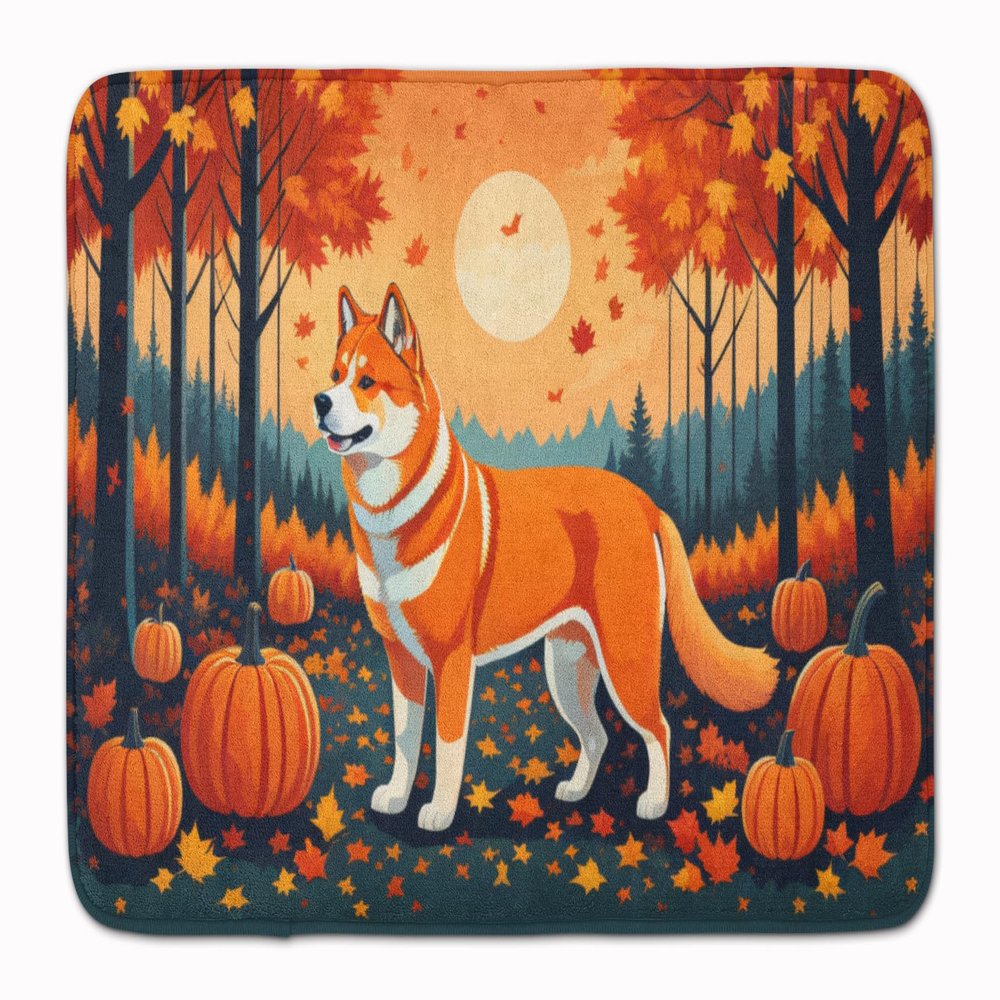 Caroline's Treasures Akita Fall Memory Foam Kitchen Mat Machine Washable Anti-Fatigue Mat Cushion Comfort Bath Mat or Kitchen Rug