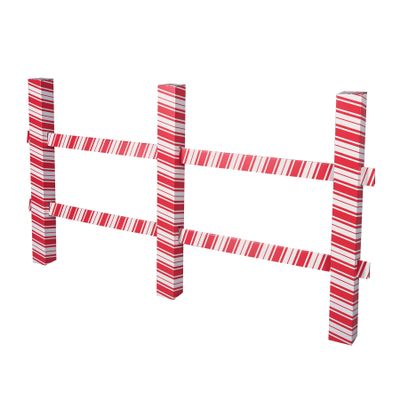 Beistle 3' 8" x 6' 7" Corrugated Cardboard 3 Dimensional Candy Cane Christmas Party Decorations Festive Holiday Fence Photo Prop for Winter Photography, Made in USA Since 1900