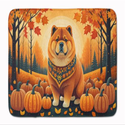Caroline's Treasures Chow Chow Fall Memory Foam Kitchen Mat Machine Washable Anti-Fatigue Mat Cushion Comfort Bath Mat or Kitchen Rug