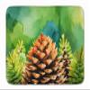 Caroline's Treasures Maine White Pine Cone and Tassels in Watercolor Memory Foam Kitchen Mat Machine Washable Anti-Fatigue Mat Cushion Comfort Bath Mat or Kitchen Rug view 1