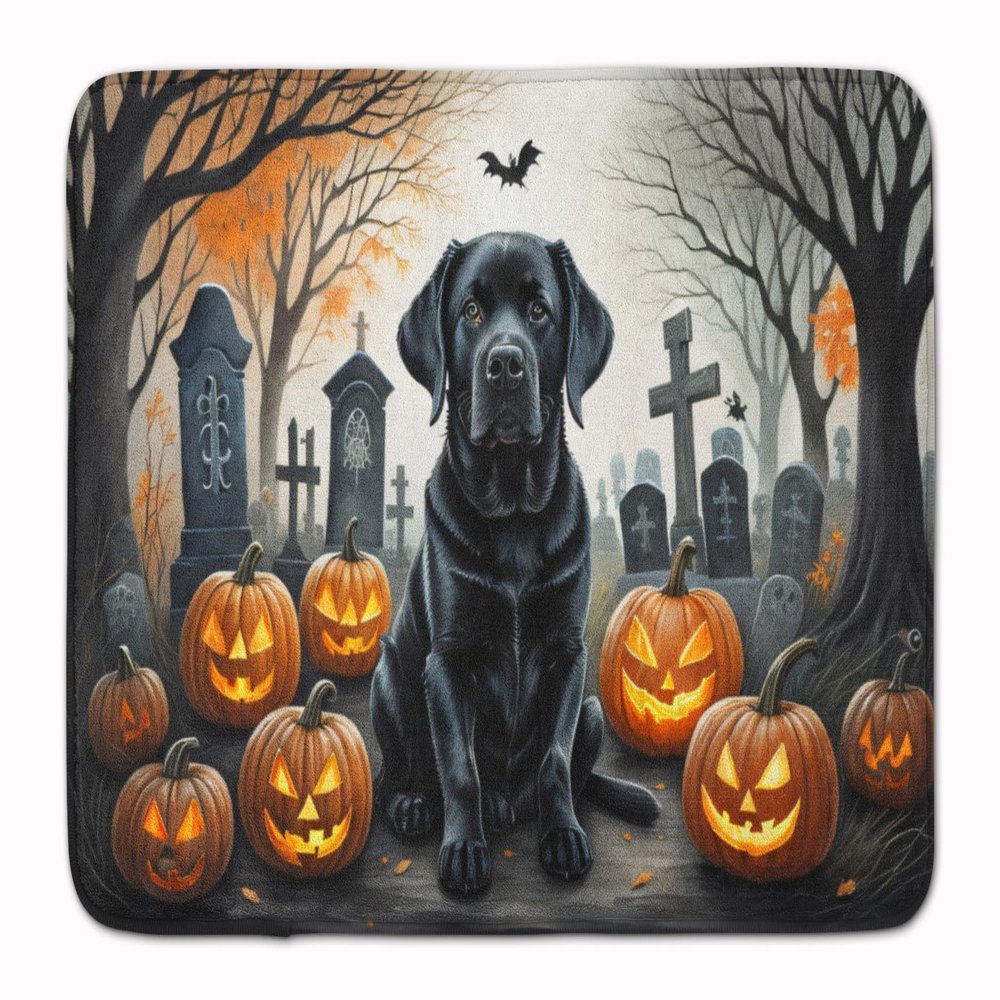 Caroline's Treasures Black Labrador Retriever Spooky Halloween Memory Foam Kitchen Mat Machine Washable Anti-Fatigue Mat Cushion Comfort Bath Mat or Kitchen Rug