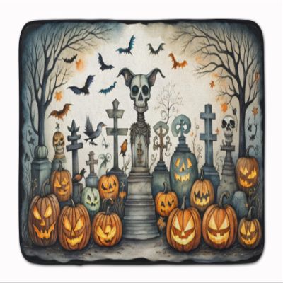 Caroline's Treasures Pet Cemetery Spooky Halloween Memory Foam Kitchen Mat Machine Washable Anti-Fatigue Mat Cushion Comfort Bath Mat or Kitchen Rug