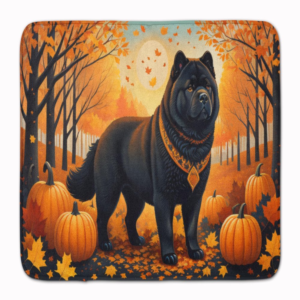 Caroline's Treasures Black Chow Chow Fall Memory Foam Kitchen Mat Machine Washable Anti-Fatigue Mat Cushion Comfort Bath Mat or Kitchen Rug
