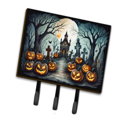 Caroline's Treasures Seasonal More Spooky Halloween Leash Holder Key, Triple Hook, Graveyard 2215
