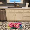 Caroline's Treasures Peonies in Watercolor Memory Foam Kitchen Mat Machine Washable Anti-Fatigue Mat Cushion Comfort Bath Mat or Kitchen Rug view 2