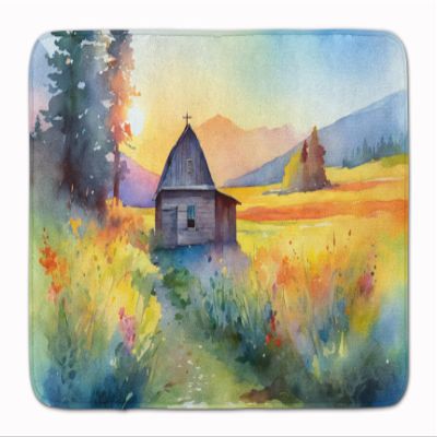 Caroline's Treasures Montana Bitterroot in Watercolor Memory Foam Kitchen Mat Machine Washable Anti-Fatigue Mat Cushion Comfort Bath Mat or Kitchen Rug