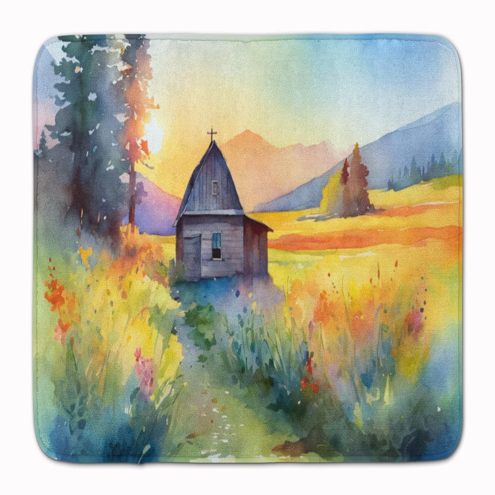 Caroline's Treasures Montana Bitterroot in Watercolor Memory Foam Kitchen Mat Machine Washable Anti-Fatigue Mat Cushion Comfort Bath Mat or Kitchen Rug