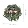 IMIKEYA 1pc Welcome Wreath for Door Spring Eucalyptus Garland Decoration for Home Indoor Outdoor Festive Ornament Bunny Ears and Faux Flowers for Seasonal Celebrations view 2