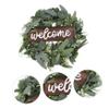 IMIKEYA 1pc Welcome Wreath for Door Spring Eucalyptus Garland Decoration for Home Indoor Outdoor Festive Ornament Bunny Ears and Faux Flowers for Seasonal Celebrations view 4