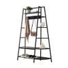 KB Designs - Pewter Hall Tree with Storage Bench Entryway with Coat Rack, 5 Side Shelves, Hooks and Shoe Bench view 3
