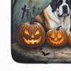 Caroline's Treasures Saint Bernard Spooky Halloween Memory Foam Kitchen Mat Machine Washable Anti-Fatigue Mat Cushion Comfort Bath Mat or Kitchen Rug view 4