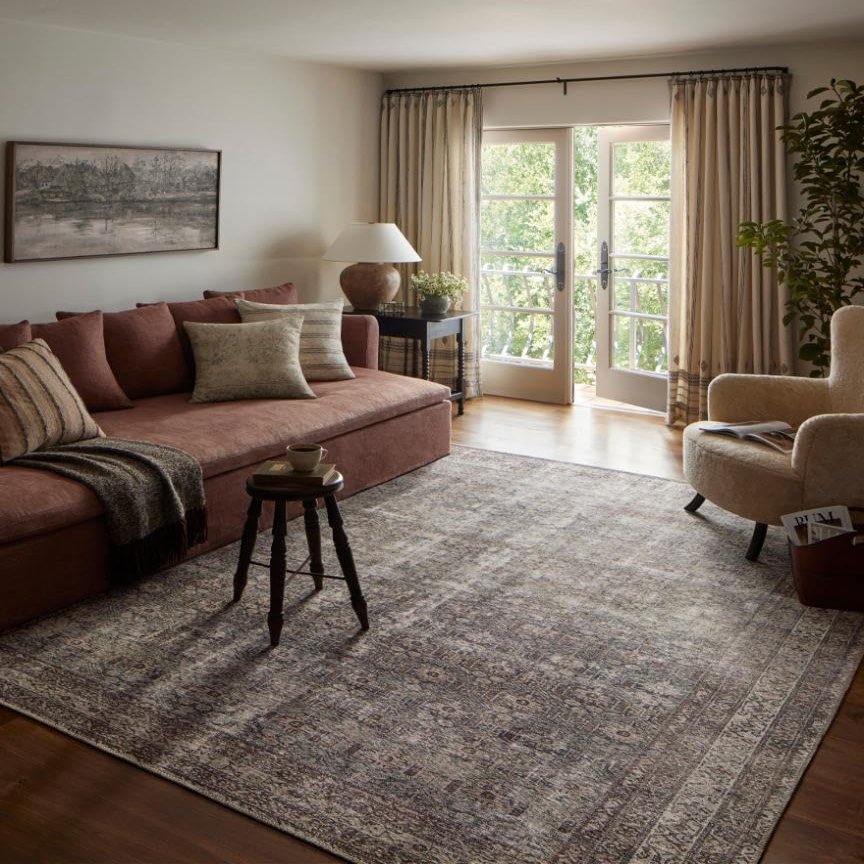 Loloi Amber Lewis Georgie Collection GER-10 Moss/Bark 3'-9" x 5'-6", .19" Pile Height, Accent Rug