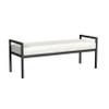 HomePop Modern Metal Bench|Bench for Living Room & Bedroom | Decorative Home Furniture - Cream Boucle view 1