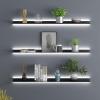EMYJAY Wall Mounted Display Shelves, Light-Emitting Shelves Floating Shelves Wall Mounted Thickened Sheet for Better Stability and Bearing Capacity (Color : Black, Size : 60x15x6cm) view 1