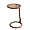 HASMI Living Room Table Round Side Table, Solid Wood Coffee Table End Table for Living Room, Bedroom, Small Spaces, Fully Assembled Bedside Table, Black Walnut Outdoor Side Table view 1