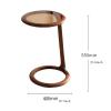 HASMI Living Room Table Round Side Table, Solid Wood Coffee Table End Table for Living Room, Bedroom, Small Spaces, Fully Assembled Bedside Table, Black Walnut Outdoor Side Table view 3