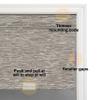 Boolegon Blackout Roller Window Shades Cordless Striped Jacquard Luxury Style Roller Blinds with Cassette Valance Thermal Insulated Roll Up Blinds for Windows, Door, Light Brown, 34" W x 76" H view 3