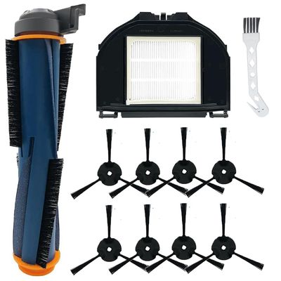 11Pcs Replacement Part Accessories Set for Shark RV2310 Vacuum Robot, 1 Main Brush 1 HEPA Filter 8 Side Brushes 1 Cleaning Brush