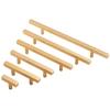 Kitchen Cabinet T Bar Handle2 Pack Cabinet Pulls Solid Aluminum Alloy Cabinet Knobs T Bar Cupboard Drawer Door Handles Square Kitchen Door Levers Brushed Gold for Closet,Wardrobe,Furniture Hardware (H view 3