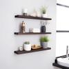 PHPH 24 Inch Wood Floating Shelves for Wall, Wooden Wall Shelves for Bedroom, Set of 4 Brown view 4