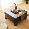 HEXEH Side Table Old Chinese Style Dining Table Wooden Storage Cabinet with Wooden Lace Paulownia Furniture Traditional Family Dining Table Tea Table Coffee Table (Size : Z) view 3