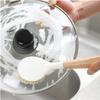 Dish Scrubbing Brush,Pan brush1 Pack Wooden Long Handle Brush Dishwashing Brush Cleaning Brush Hanging Nonstick Oil Kitchen Tools Kitchen Cleaning Brush Dishwashing Br (Color : Square) view 3