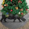 48" Christmas Tree Skirt White Plush Wildlife Black Rhinoceros Christmas Tree Mat Tree Skirt Ornaments for Holiday Plush Tree Skirt Xmas Tree Skirt Base Cover for Christmas New Year Decorations view 2