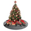 48" Christmas Tree Skirt White Plush Wildlife Black Rhinoceros Christmas Tree Mat Tree Skirt Ornaments for Holiday Plush Tree Skirt Xmas Tree Skirt Base Cover for Christmas New Year Decorations view 3