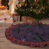36" Christmas Tree Skirt with Plaid lace Christmas Tree Decorations Purple Black Goth Spooky Waterproof Xmas Tree Mat for Holiday Rustic Farmhouse Decorations view 1