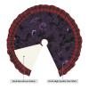 36" Christmas Tree Skirt with Plaid lace Christmas Tree Decorations Purple Black Goth Spooky Waterproof Xmas Tree Mat for Holiday Rustic Farmhouse Decorations view 3