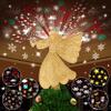 Christmas Tree Topper Lighted with 6 Projection Modes, Gold Christmas Angel Tree Topper Built-in LED Rotating Light, 3D Glitter Projector for Party Holiday Christmas Decoration Gifts view 1