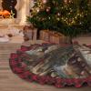 48" Christmas Tree Skirt with Plaid lace Christmas Tree Decorations Rustic Lodge Bear Moose Waterproof Xmas Tree Mat for Holiday Rustic Farmhouse Decorations view 1