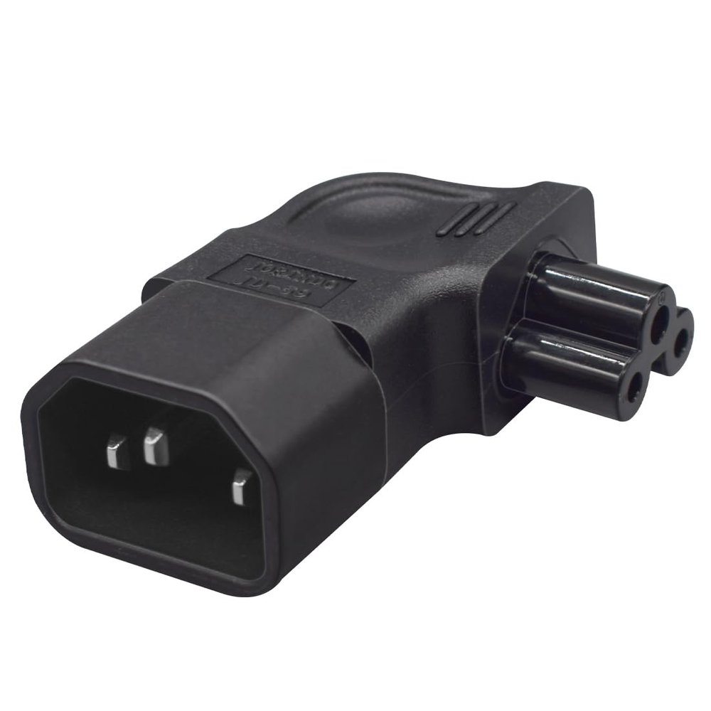 JORINDO Right Angle IEC320 C14 Male to C5 Female Power Adapter