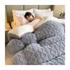 Atlodas Thickened Super Soft Insulation Hibiscus Winter Quilt- Cashmere Quilt,Super Warm Double-Sided Velvet Quilt Plush Comforter (Gray, 180 * 220 cm / 71 * 87 inches(4.5KG)) view 1