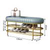 KAMPCO Shoe Rack Metal Bench Shoe Storage Organizer for Entryway Hallway Bedroom Living Room, 3 Tier Change Shoes Bench with Faux Leather Padded Seat view 3