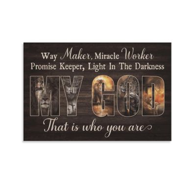 Way Maker Miracle Worker Jesus Lion of Judah Poster Christian Wall Art Posters for Room Aesthetic Canvas Painting Wall Art Poster for Bedroom Living Room Decor 08x12inch(20x30cm) Unframe-style