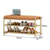 KAMPCO Shoe Bench 3-Tier Shoe Rack for Entryway, Shoe Organizer Bench with Long Seat and Metal Shelves, Upholstered Storage Bench for Living Room, Bedroom, Mudroom view 3