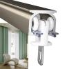 LIGUOYI Ceiling Curtain Track 50cm to 600cm Single Rods Curtain Track with Rollers, Wall Mount Curtain Pole Silent Track for Curtain Room Divider, White, Gold, Black view 1