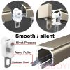 LIGUOYI Ceiling Curtain Track 50cm to 600cm Single Rods Curtain Track with Rollers, Wall Mount Curtain Pole Silent Track for Curtain Room Divider, White, Gold, Black view 3