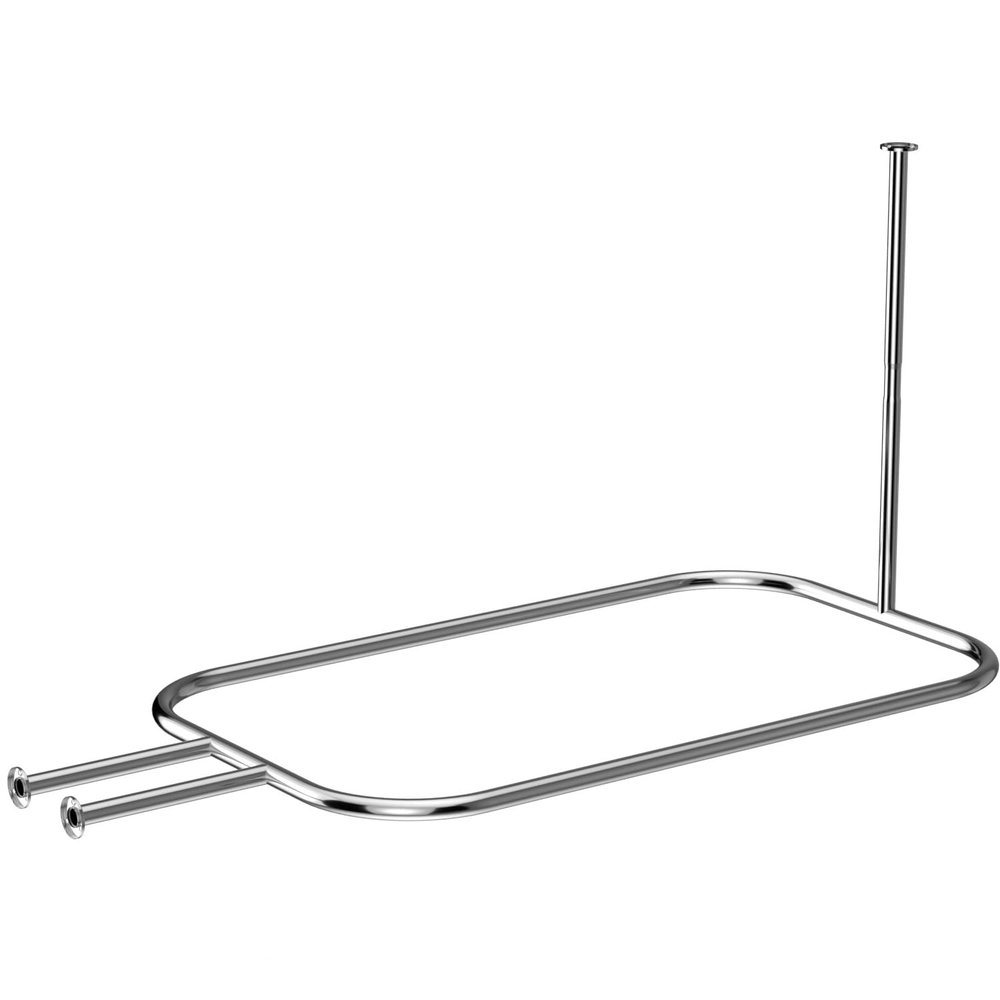 Hoop Shaped Shower Curtain Rod 58.3"x24"  Rustproof Square Oval Shape Bathroom Shower Rod, No-Sagging, Heavy Duty Shower Curtain Rod for Clawfoot and Freestanding Tubs, Heavy Duty, Easy Installation