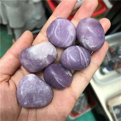 Whosale Natural Quartz Crystals Stones Purple lepidolite Tumble Stone for Home Decoration - (Color: 100g, Size: Approx 20-30mm)