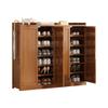 Bamboo Shoe Storage Cabinet Organizer for Entryway with Shutter Doors, Modern Free Standing Shoe Racks Storage Organizer for Closet, Living Room, Bedroom Wooden Entryway Shoes Storage Tall Cabinet (C view 1
