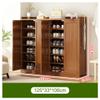 Bamboo Shoe Storage Cabinet Organizer for Entryway with Shutter Doors, Modern Free Standing Shoe Racks Storage Organizer for Closet, Living Room, Bedroom Wooden Entryway Shoes Storage Tall Cabinet (C view 2