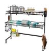 Dish Racks, Over The Sink Dish Drying Rack 2-Tier, with Utensil Holder, Multifunctional Dish Rack for Over-Sink Use, Dish Racks for Kitchen Counter, Counter Organizer Shelf, Space Saver Dish Rack view 4