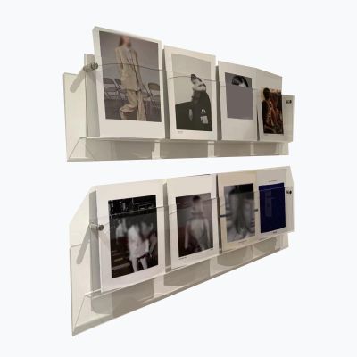 JLXJYS 2-Tiered Magazine Rack Wall Mounted, Modern Clear Acrylic Newspaper Display Rack for Office Bathroom, File Paper Display Holder Organizer (Color : Lengths, Size : 40cm(15.7in))