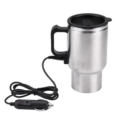 Electric Car Kettle, 12V 450ml Electric In car Stainless Steel Travel Heating Cup Coffee Tea Car Cup Mug,Portable In car Heating Cup Coffee Tea Warmer Cup