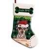 MALIHONG Personalized 1 Pack Merry Christmas Stocking for Dog Green Buffalo Plaid Check Dog Catahoula with Santa Hat Snowflake Xmas Candy Bag Home Decor 14.4" view 1